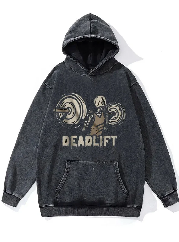 Deadlift Skeleton Washed Gym Hoodie