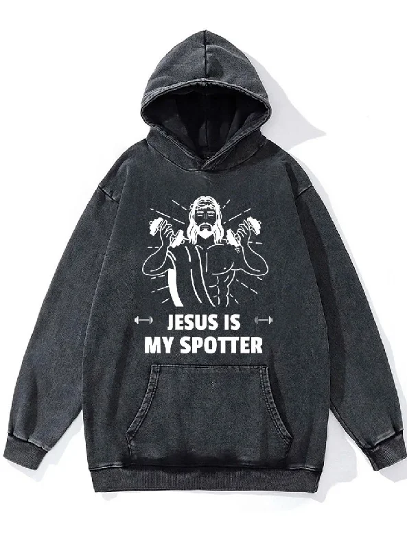 jesus is my spotter Washed Gym Hoodie