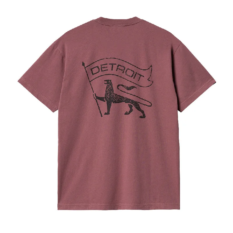 CARHARTT WIP S/S STAMP T-SHIRT // DUSTY FUCHSIA/BLACK (STONE WASHED)