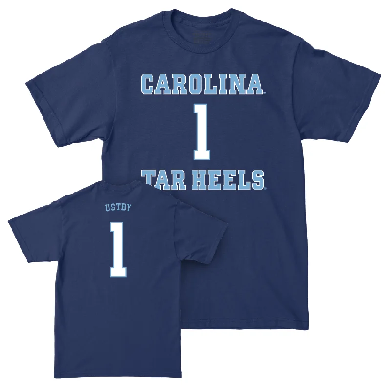 UNC Women's Basketball Sideline Navy Tee - Alyssa Ustby