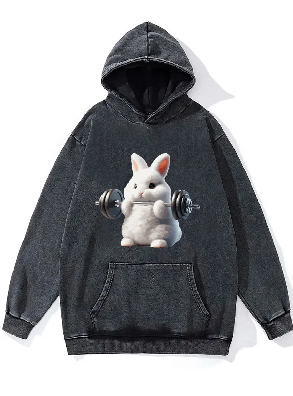 weightlifting rabbit Washed Gym Hoodie