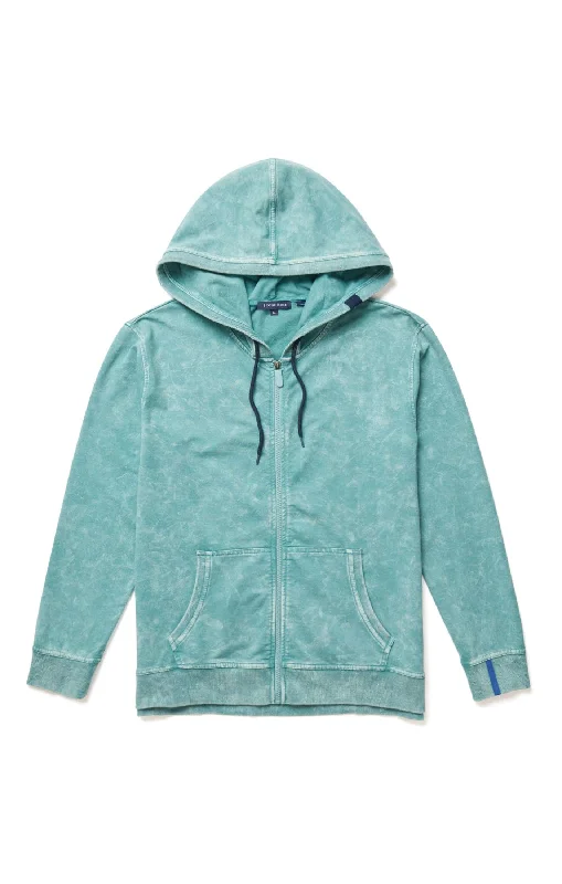 Coral Blue Fleece Zip Hoodie