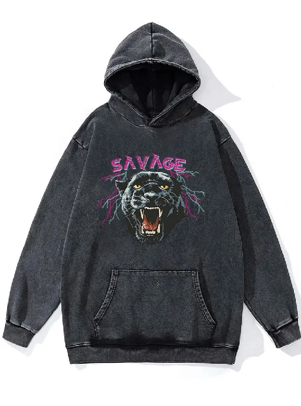 savage panther Washed Gym Hoodie