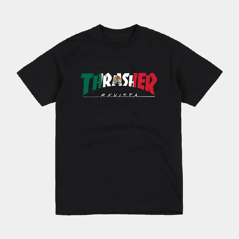 THRASHER MEXICO REVISTA TEE - BLACK