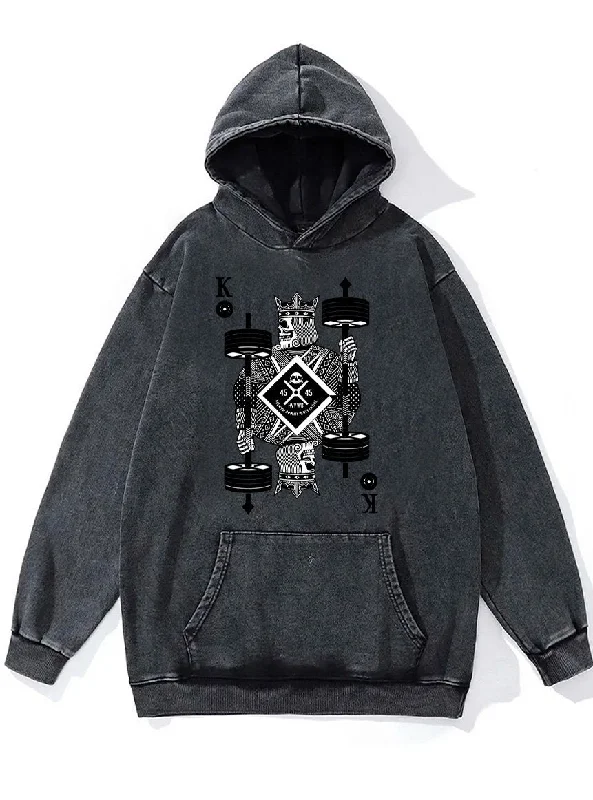 king of heavy Washed Gym Hoodie