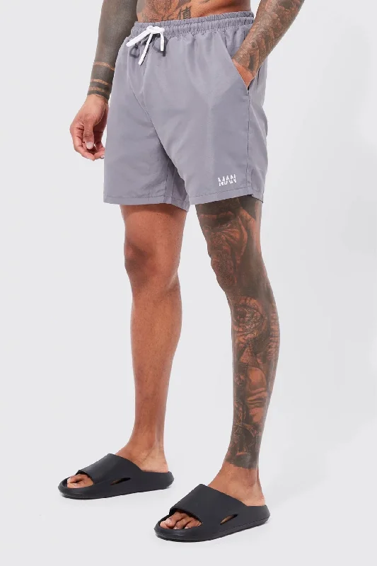 Lined Short Beach Shorts Gray