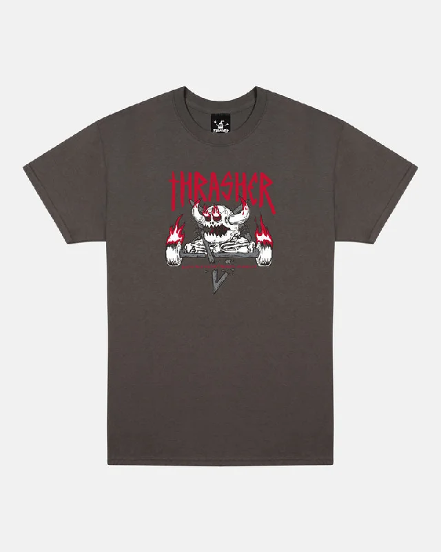 Thrasher Magazine x Toy Machine Monster Gram Tee - Charcoal